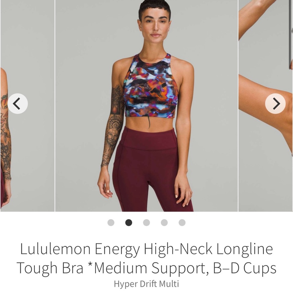 Lululemon Energy High-Neck Longline Tough Bra in Hyper Drift Multi